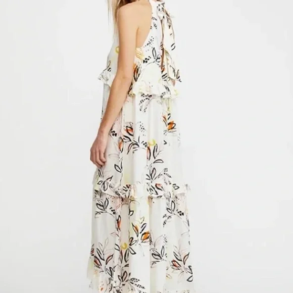 Free People Ruffled Oversized Cream Maxi Dress - Picture 2 of 10